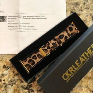 Leopard Print leather Apple Watch band.